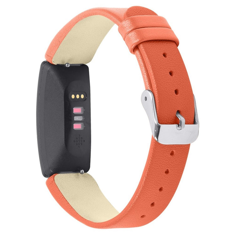 Meget fint Fitbit Inspire Ægte læder Rem - Orange#serie_3