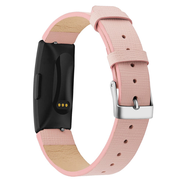 Vildt elegant Fitbit Inspire Ægte læder Rem - Størrelse: S - Pink#serie_2