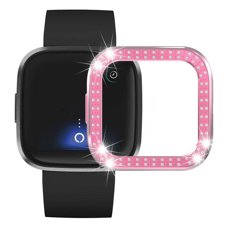 Fitbit Versa 2  Rhinsten og Silikone Bumper  - Pink#serie_2