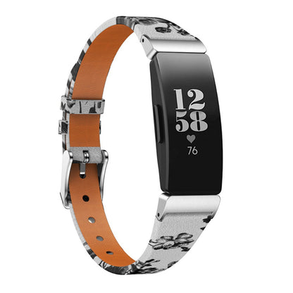 Vildt rart Fitbit Ace 2 / Fitbit Inspire Ægte læder Rem - Hvid#serie_1