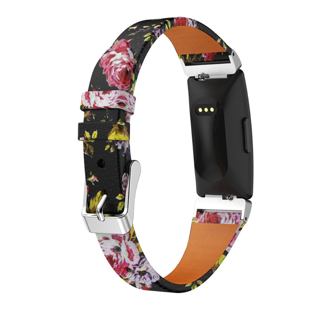 Vildt rart Fitbit Ace 2 / Fitbit Inspire Ægte læder Rem - Sort#serie_3