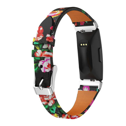Vildt rart Fitbit Ace 2 / Fitbit Inspire Ægte læder Rem - Sort#serie_4