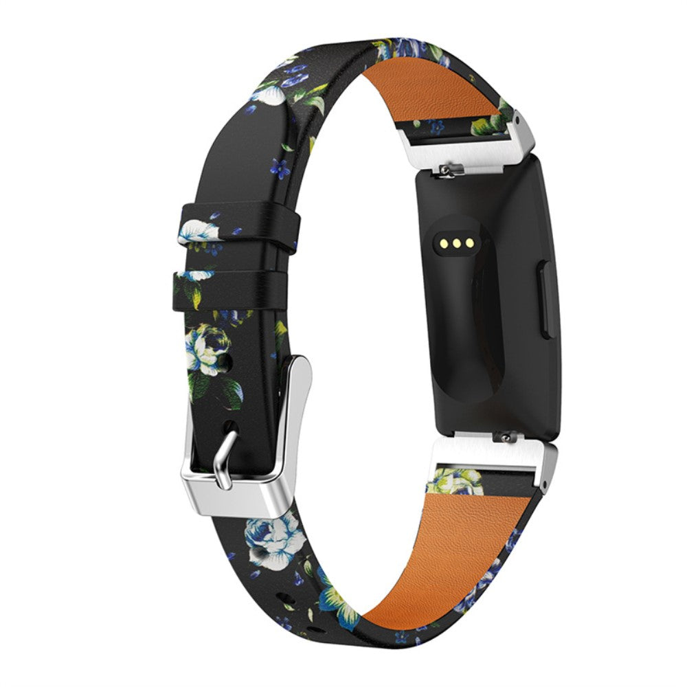 Vildt rart Fitbit Ace 2 / Fitbit Inspire Ægte læder Rem - Sort#serie_5