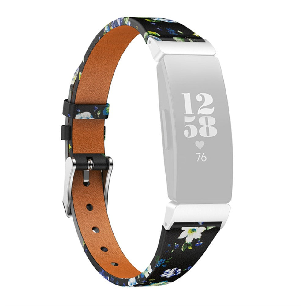 Vildt rart Fitbit Ace 2 / Fitbit Inspire Ægte læder Rem - Sort#serie_5