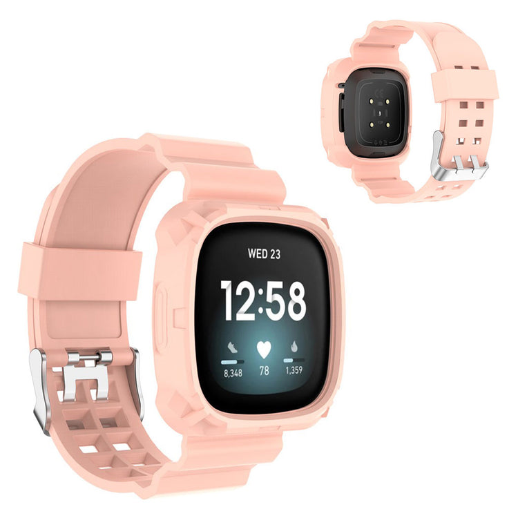 Mega smuk Fitbit Versa 3 / Fitbit Sense Silikone Rem - Pink#serie_7