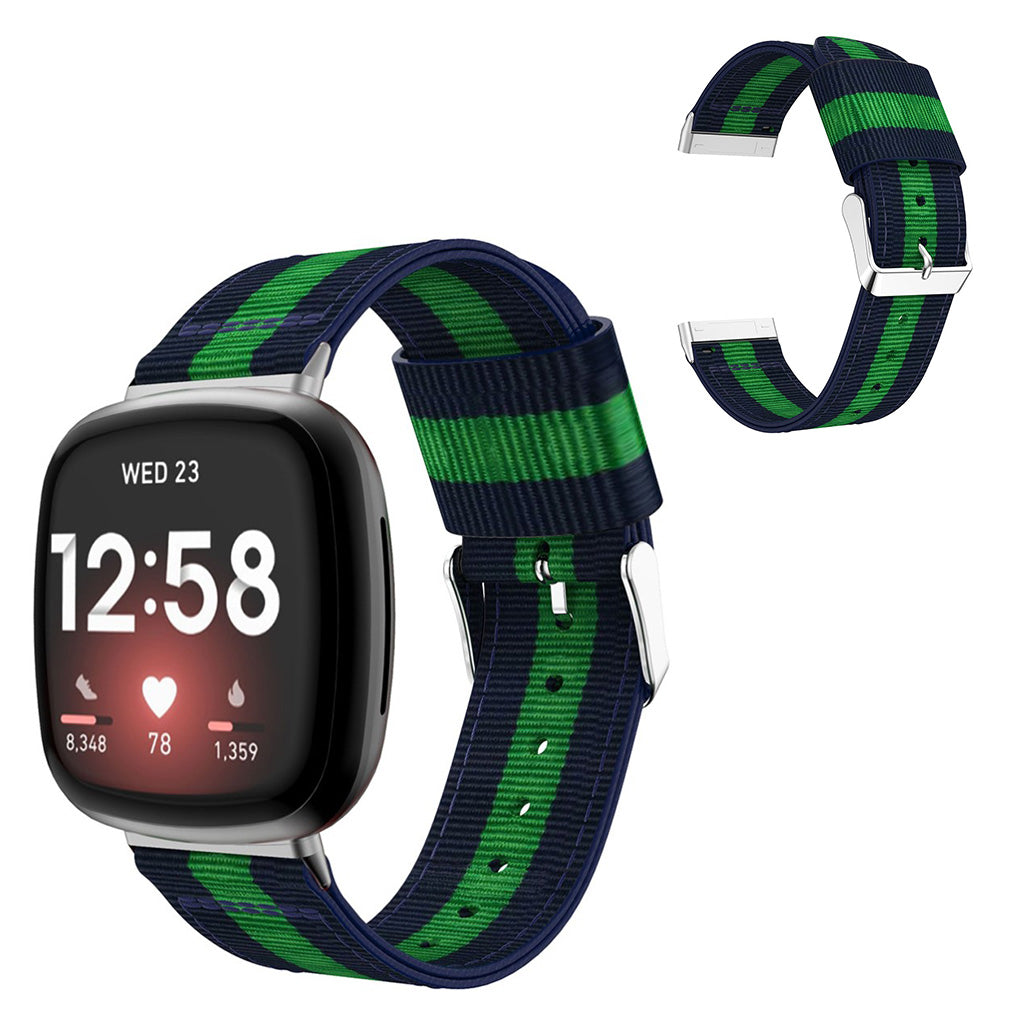 Mega nydelig Fitbit Versa 3 / Fitbit Sense Nylon Rem - Blå#serie_5