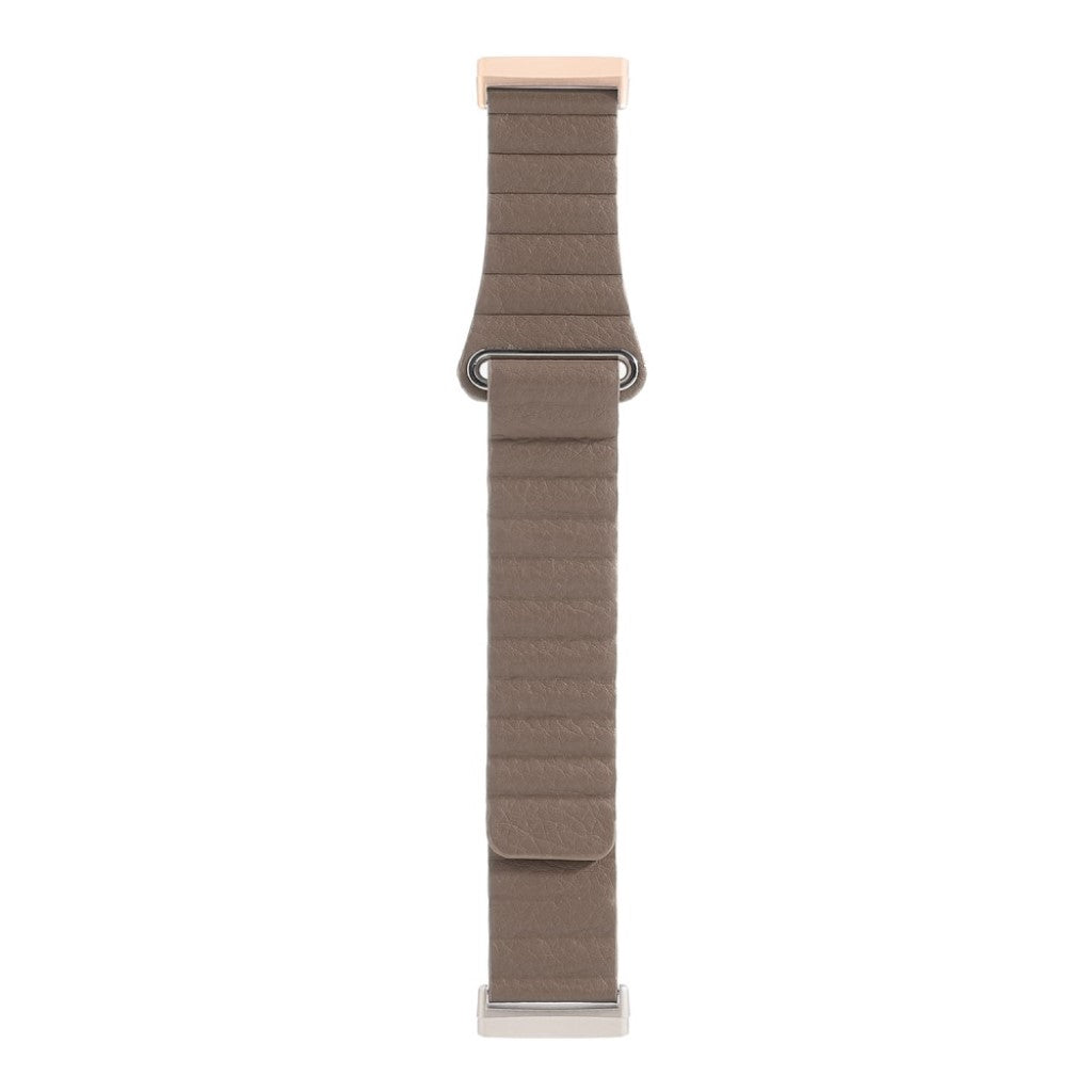 Fed Fitbit Versa 3 / Fitbit Sense Ægte læder Rem - Brun#serie_7