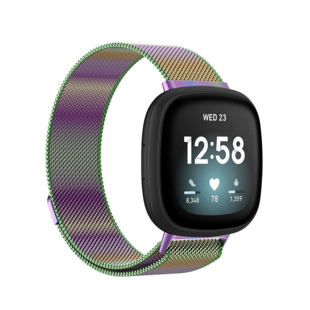 Kønt Fitbit Versa 3 / Fitbit Sense Metal Rem - Størrelse: L - Flerfarvet#serie_7