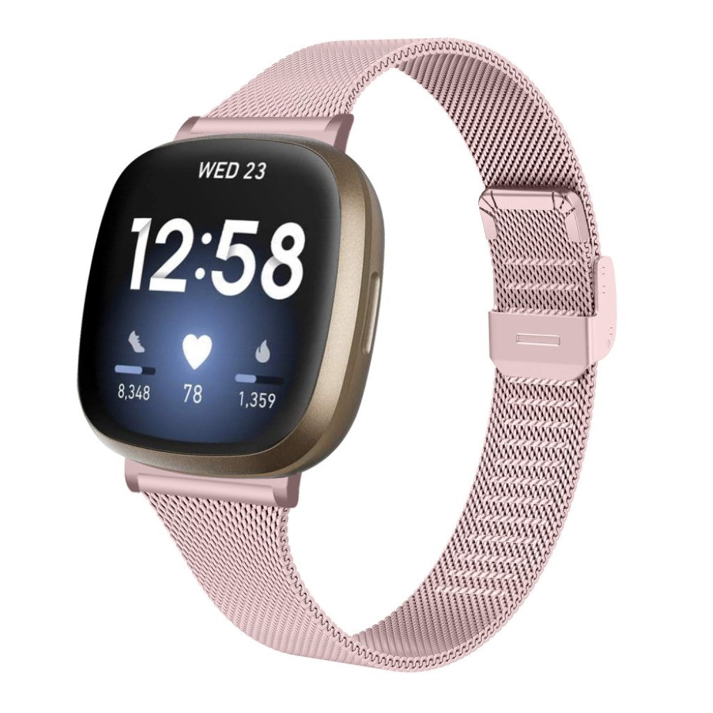 Meget holdbart Fitbit Versa 3 / Fitbit Sense Metal Rem - Pink#serie_4