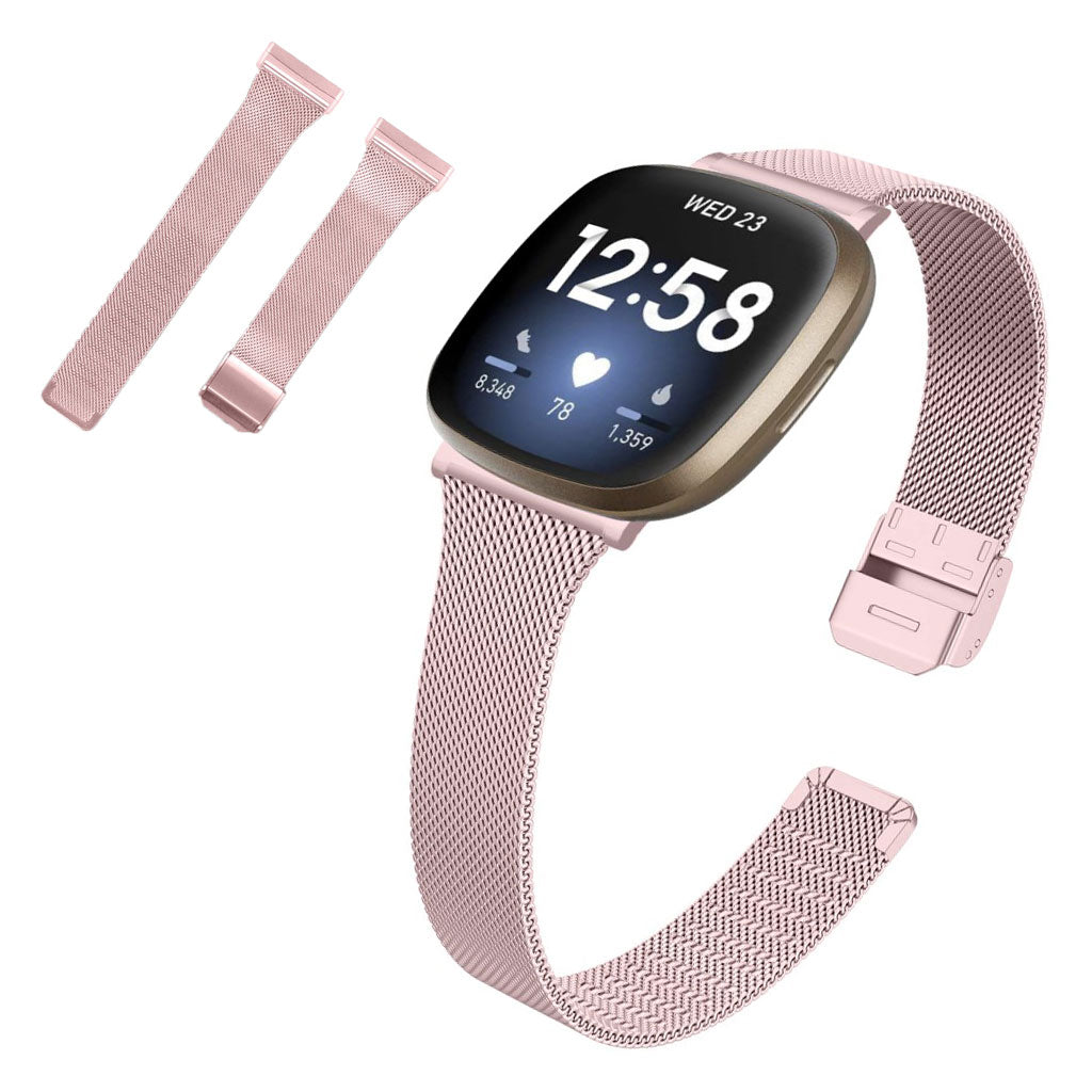 Meget holdbart Fitbit Versa 3 / Fitbit Sense Metal Rem - Pink#serie_4