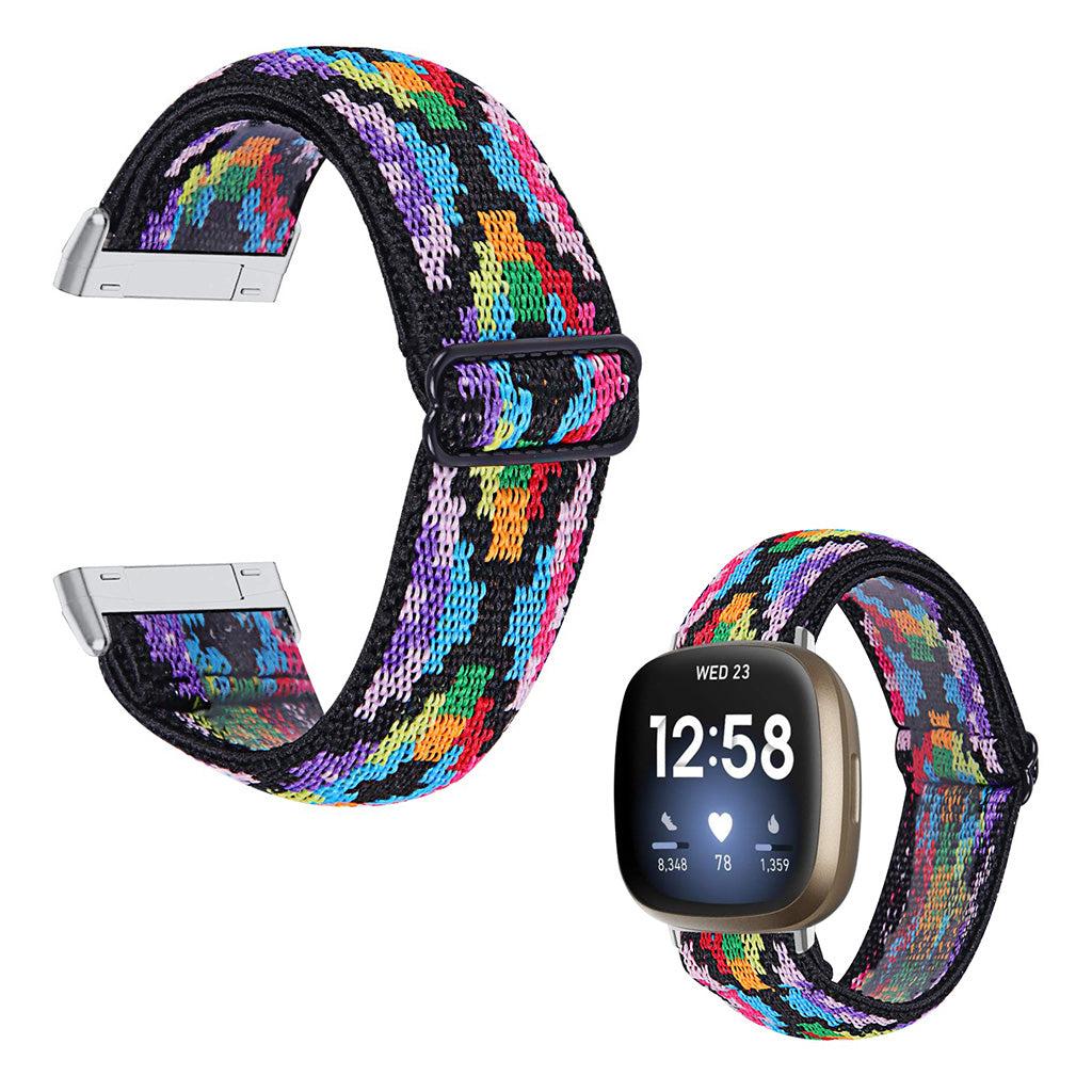 Helt vildt rart Fitbit Versa 3 / Fitbit Sense Nylon Rem - Flerfarvet#serie_14