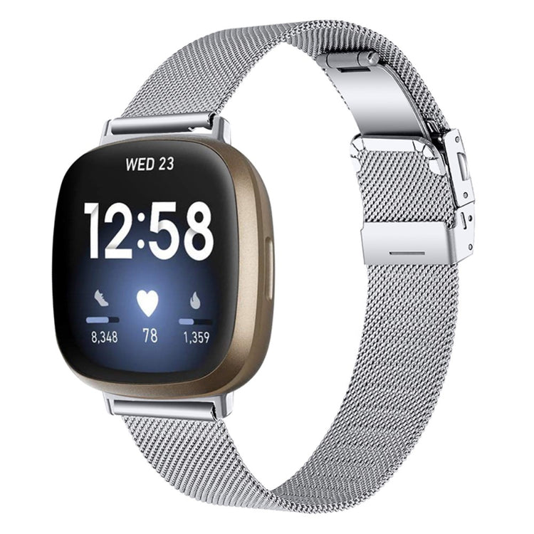 Super nydelig Fitbit Sense / Fitbit Versa 3 Metal Rem - Sølv#serie_6