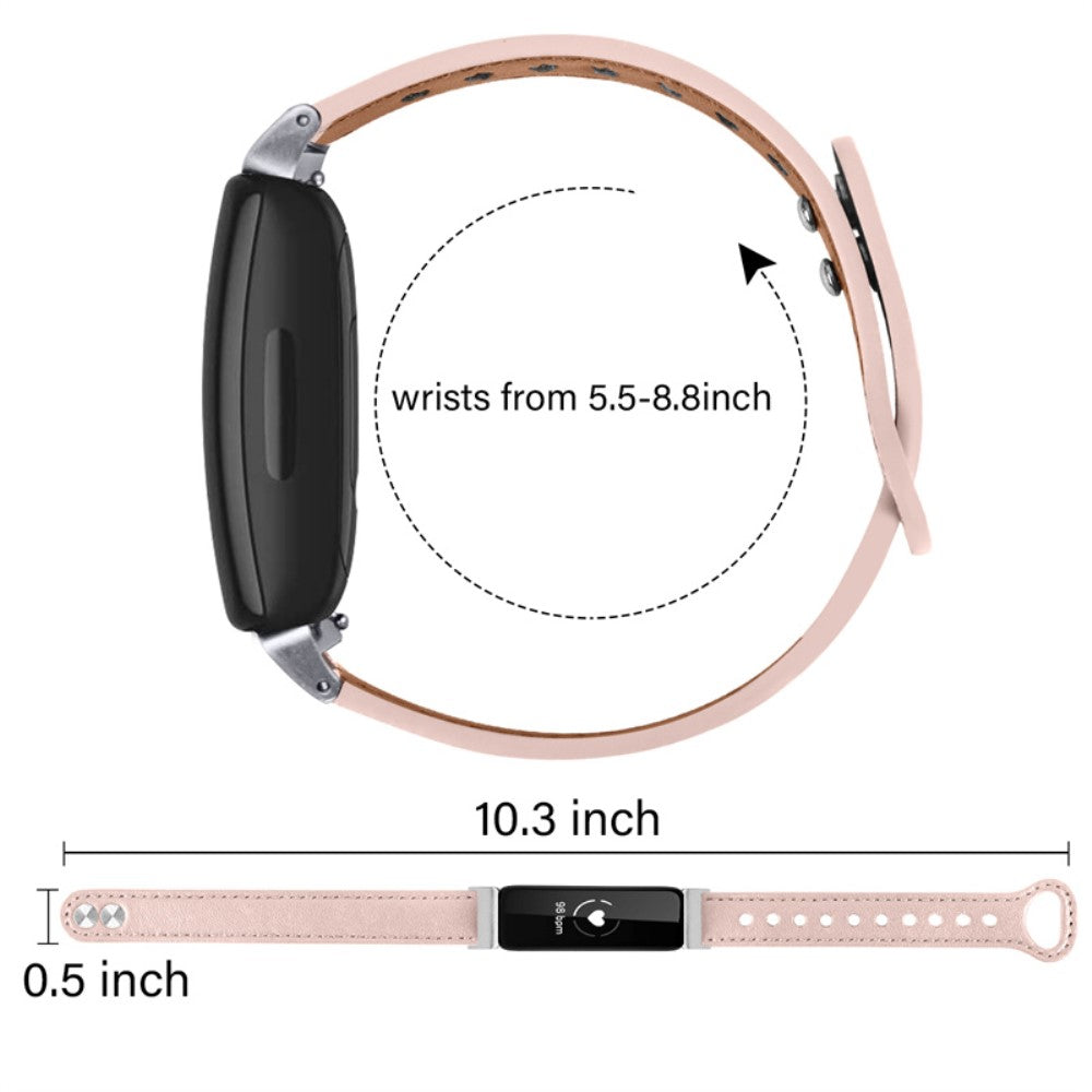Vildt pænt Fitbit Inspire 2 / Fitbit Ace 2 Ægte læder Urrem - Pink#serie_4