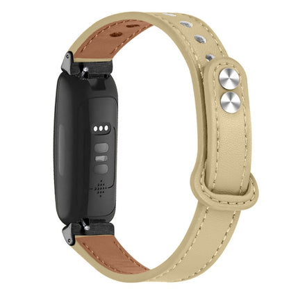 Fantastisk Fitbit Inspire 2 / Fitbit Ace 2 Ægte læder Rem - Beige#serie_5