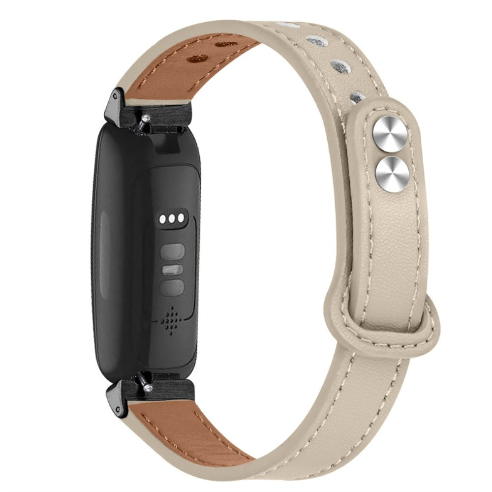 Fantastisk Fitbit Inspire 2 / Fitbit Ace 2 Ægte læder Rem - Hvid#serie_7