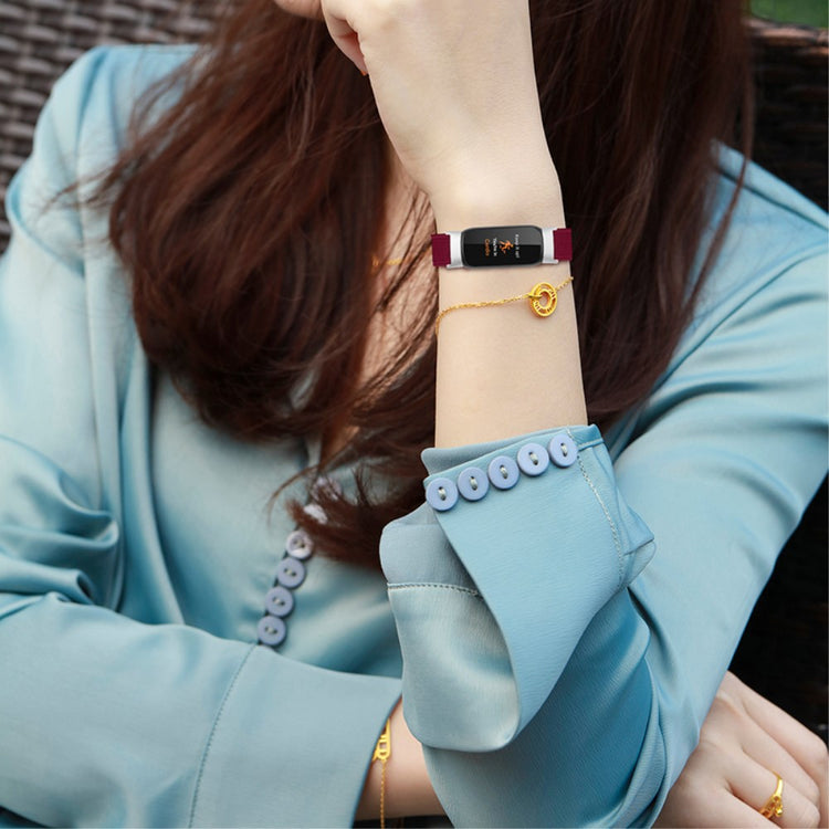 Helt vildt flot Fitbit Luxe Nylon Rem - Rød#serie_5