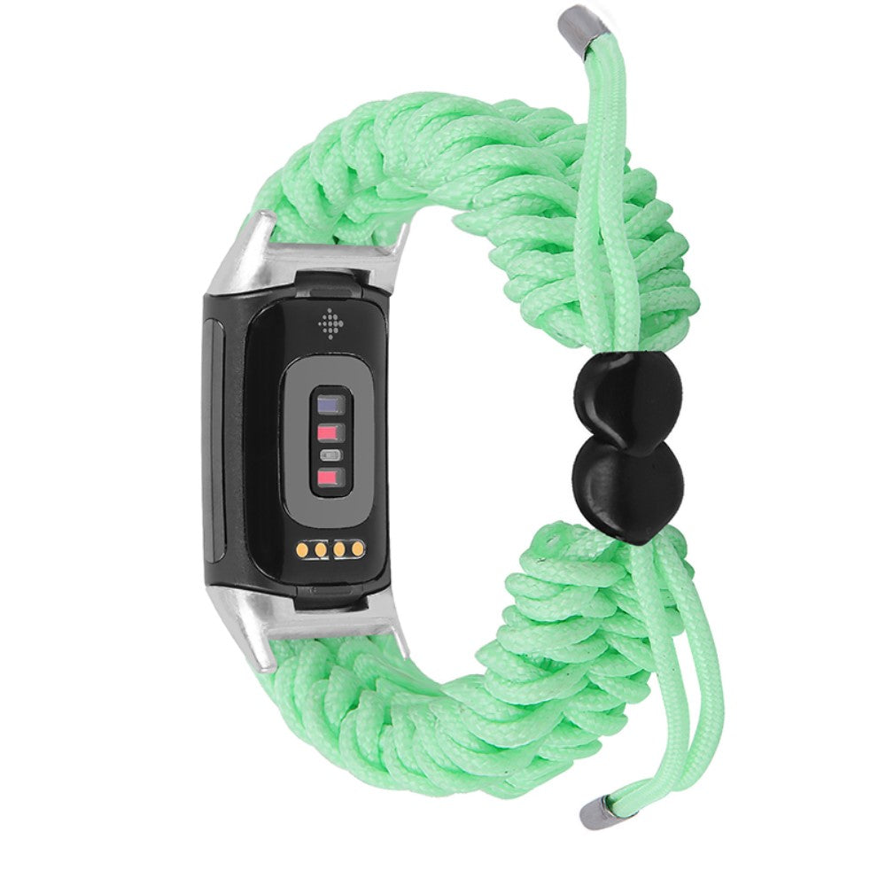 Meget holdbart Fitbit Charge 5 Nylon Rem - Grøn#serie_9