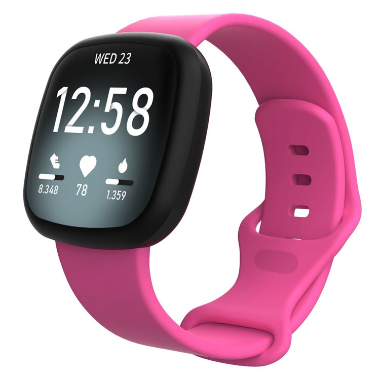 Rigtigt sejt Universal Fitbit Silikone Rem - Størrelse: S - Pink#serie_10
