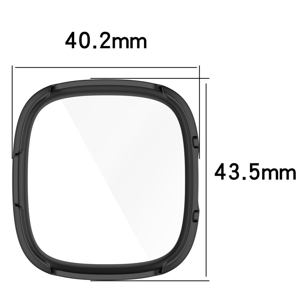 Alle Tiders Fitbit Sense 2 / Fitbit Versa 4 Cover med Skærmbeskytter i Plastik og Hærdet Glas - Sort#serie_1