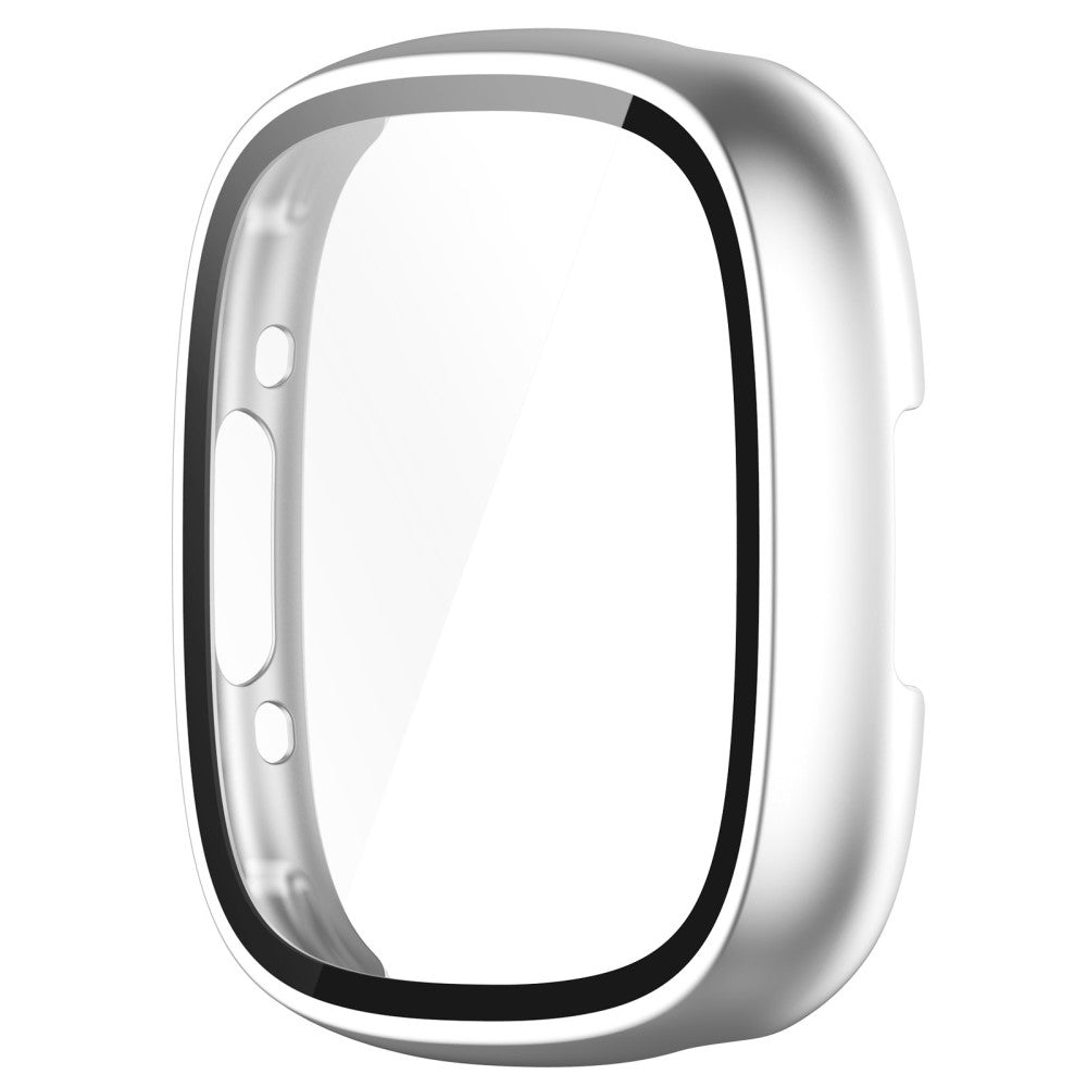 Alle Tiders Fitbit Sense 2 / Fitbit Versa 4 Cover med Skærmbeskytter i Plastik og Hærdet Glas - Sølv#serie_4