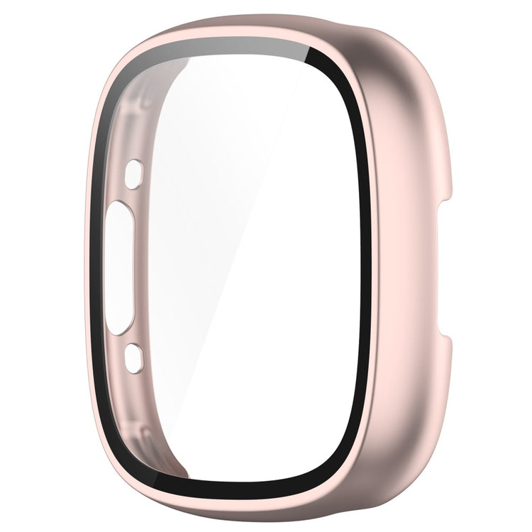 Alle Tiders Fitbit Sense 2 / Fitbit Versa 4 Cover med Skærmbeskytter i Plastik og Hærdet Glas - Pink#serie_5
