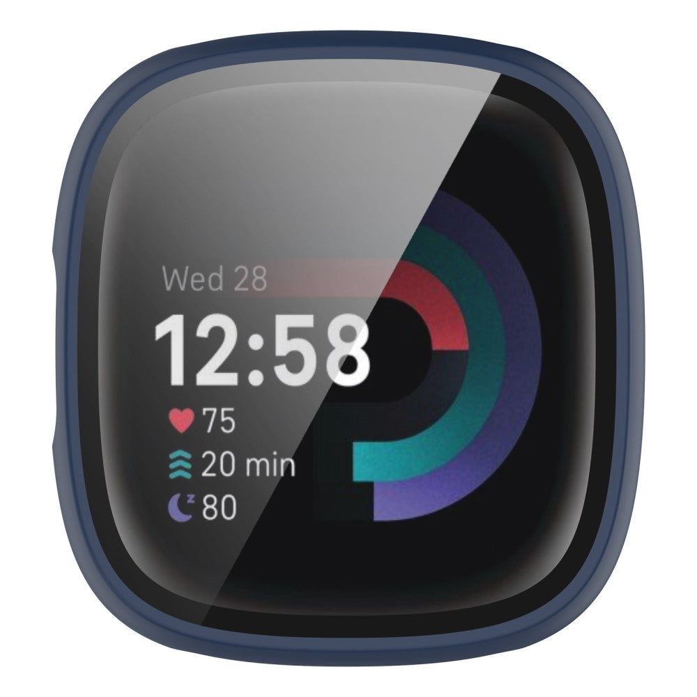Alle Tiders Fitbit Sense 2 / Fitbit Versa 4 Cover med Skærmbeskytter i Plastik og Hærdet Glas - Blå#serie_6