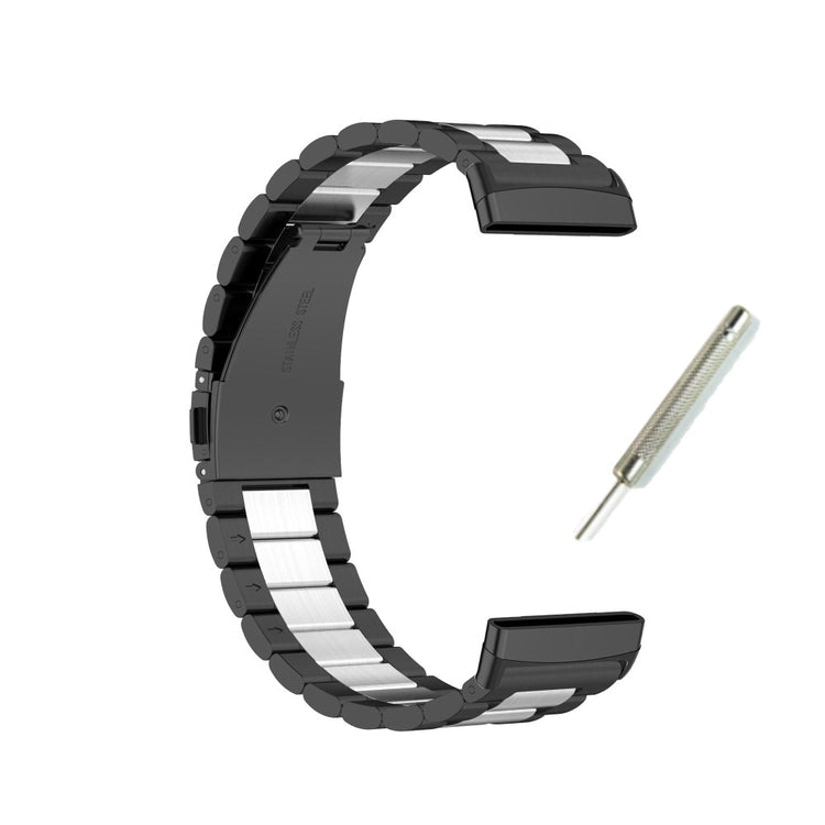 Klassisk Universal Fitbit Metal Rem - Sort#serie_3