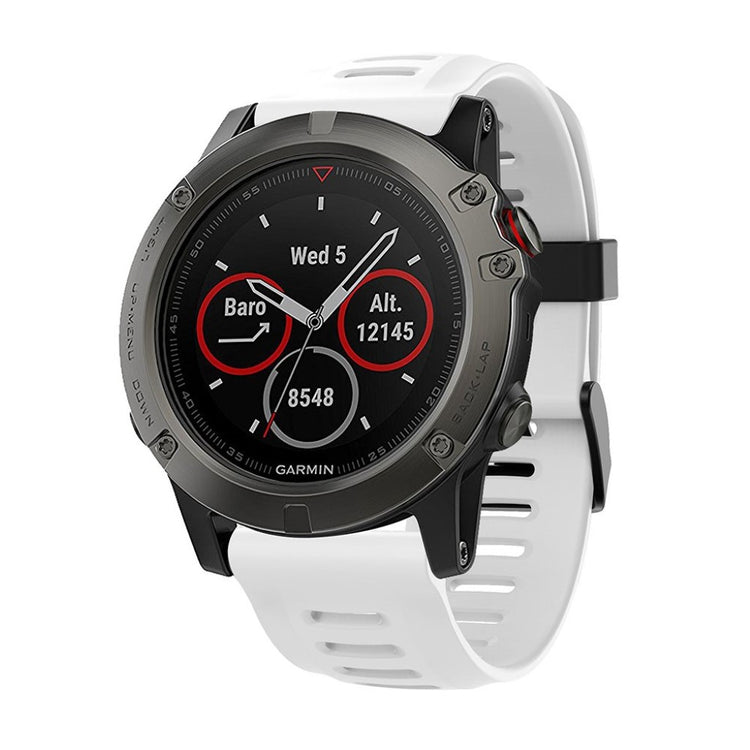 Smuk Garmin Fenix 5X / Garmin Tactix Charlie Silikone Rem - Hvid#serie_1