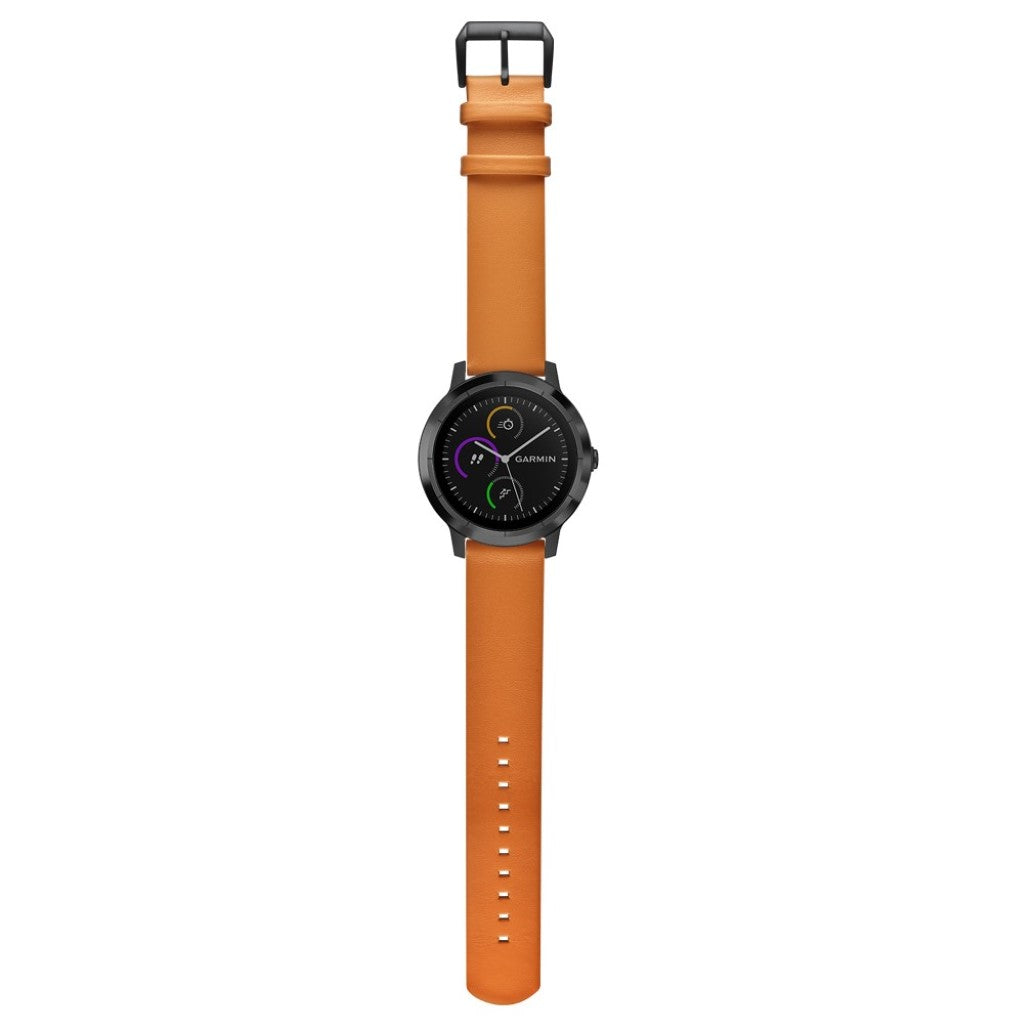 Fed Garmin Vivoactive 3 / Garmin Vivomove HR Ægte læder Rem - Gul#serie_055