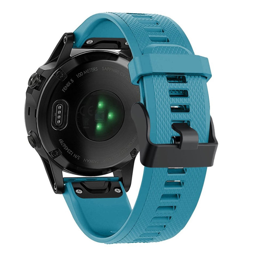 Meget komfortabel Garmin Fenix 5 Silikone Rem - Blå#serie_10