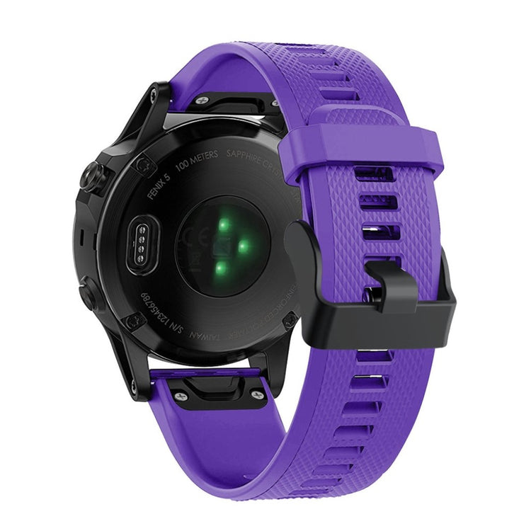 Meget komfortabel Garmin Fenix 5 Silikone Rem - Lilla#serie_13