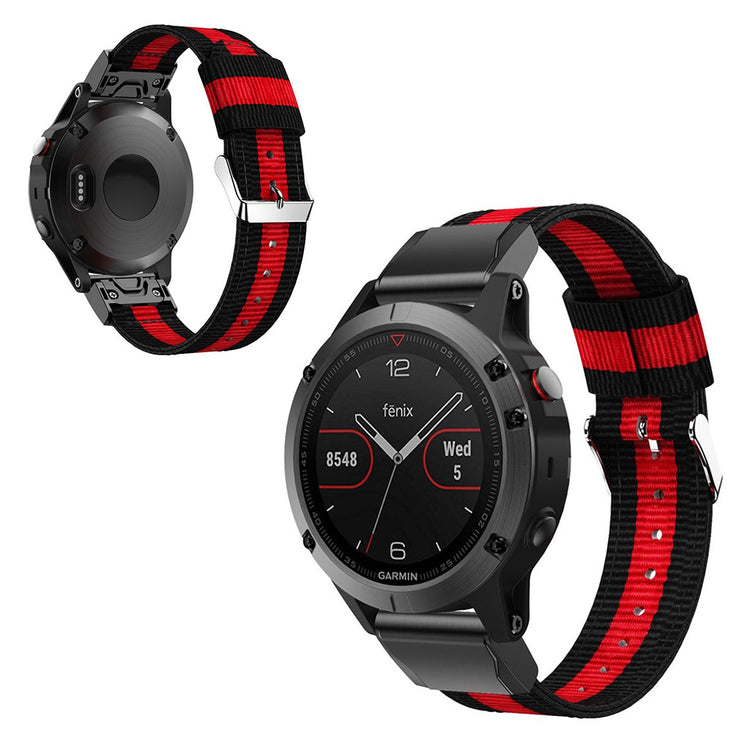 Helt vildt skøn Garmin Fenix 5 Nylon Rem - Sort#serie_1