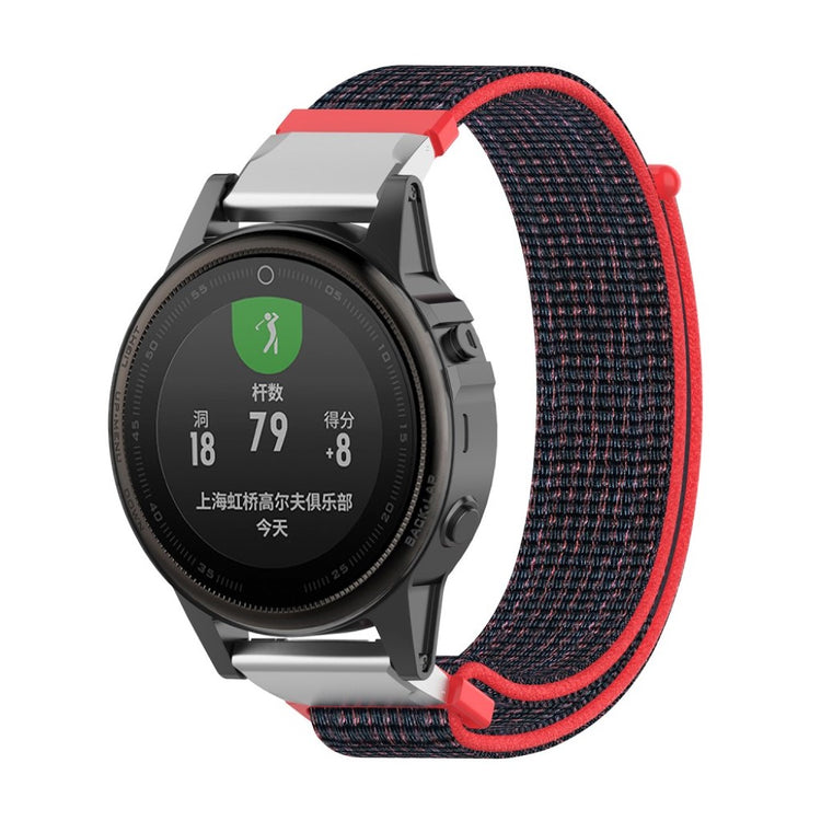 Mega holdbart Garmin Fenix 5S Nylon Rem - Rød#serie_1