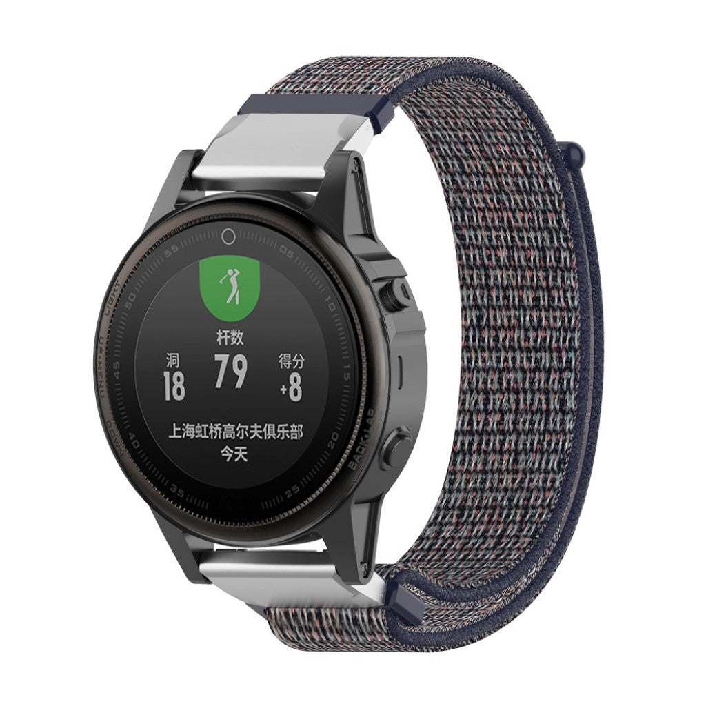 Mega holdbart Garmin Fenix 5S Nylon Rem - Blå#serie_9