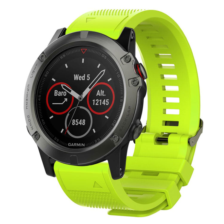 Super slidstærk Garmin Fenix 5S Silikone Rem - Grøn#serie_3