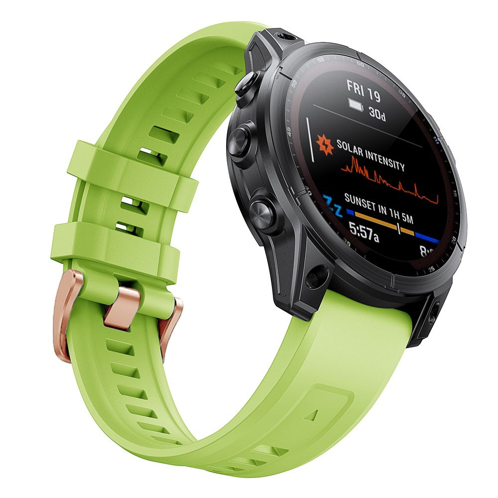 Helt vildt flot Garmin Fenix 7S Silikone Rem - Grøn#serie_3