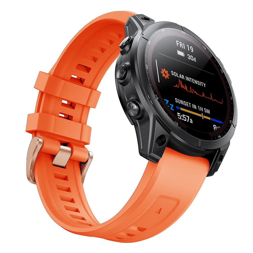 Helt vildt flot Garmin Fenix 7S Silikone Rem - Orange#serie_4