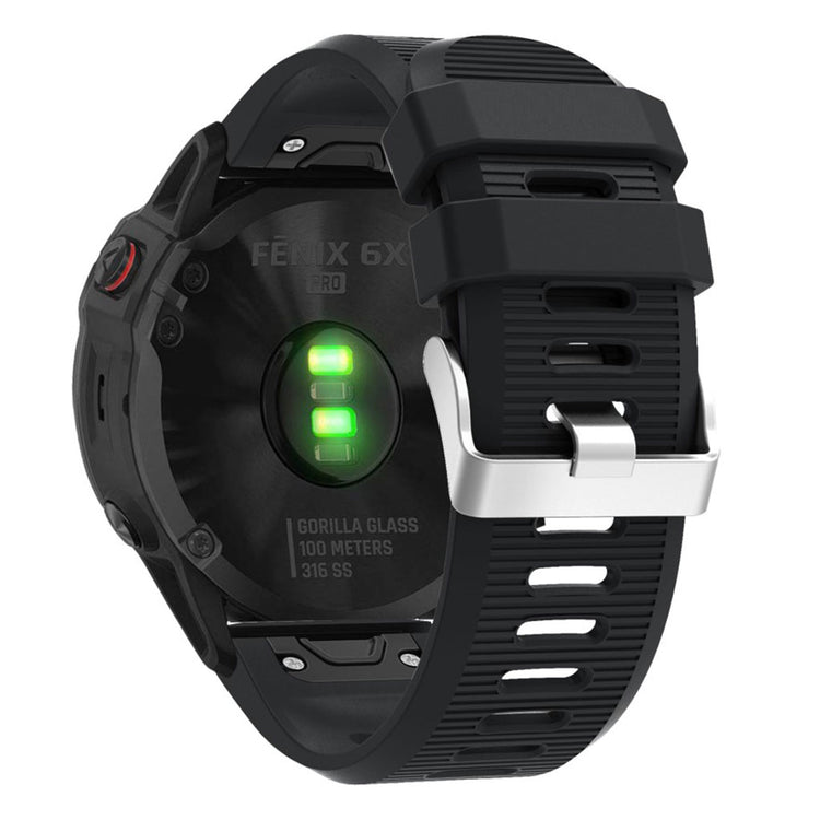 Sejt Garmin Fenix 6X Silikone Rem - Sort#serie_1