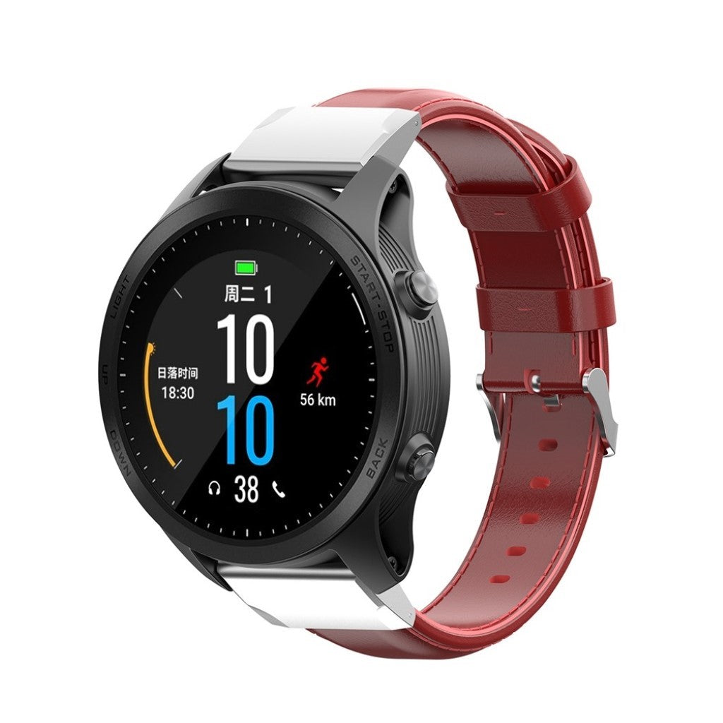 Meget godt Garmin Fenix 6X Pro Ægte læder Rem - Rød#serie_4