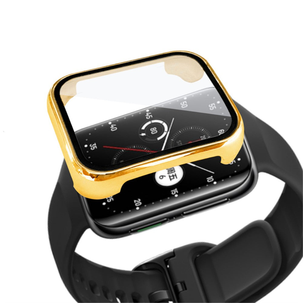 Meget Flot Oppo Watch 2 (42mm) Cover med Skærmbeskytter i Plastik og Hærdet Glas - Guld#serie_2