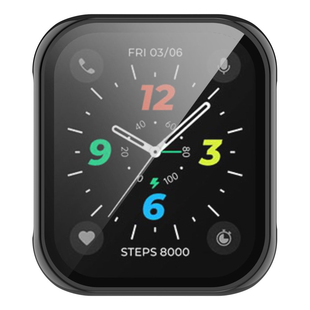 Rigtigt Fed Oppo Watch 2 (46mm) Cover med Skærmbeskytter i Plastik og Hærdet Glas - Sort#serie_1