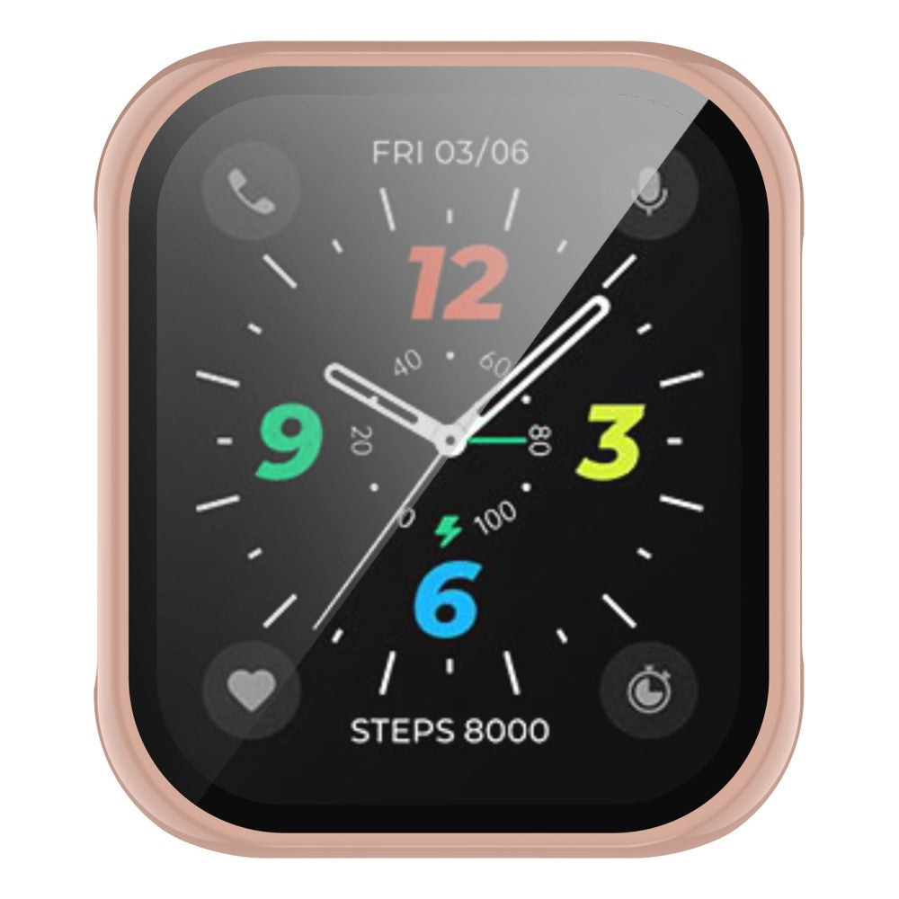 Rigtigt Fed Oppo Watch 2 (46mm) Cover med Skærmbeskytter i Plastik og Hærdet Glas - Pink#serie_6