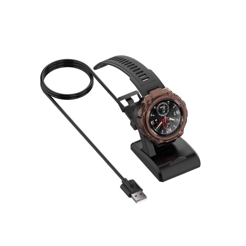 1m Plastik Amazfit GTR 42mm / Amazfit GTR 47mm USB Ladestation - Sort#serie_012