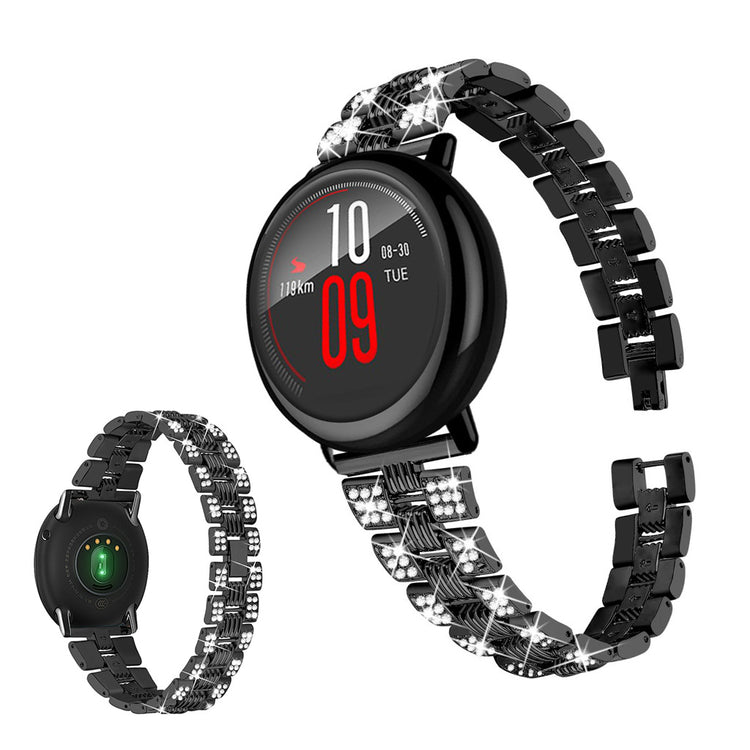 Super skøn Amazfit Youth Metal og Rhinsten Rem - Sort#serie_1