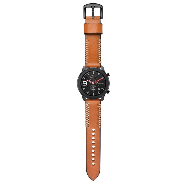 Meget godt Amazfit GTR 42mm Ægte læder Rem - Brun#serie_2