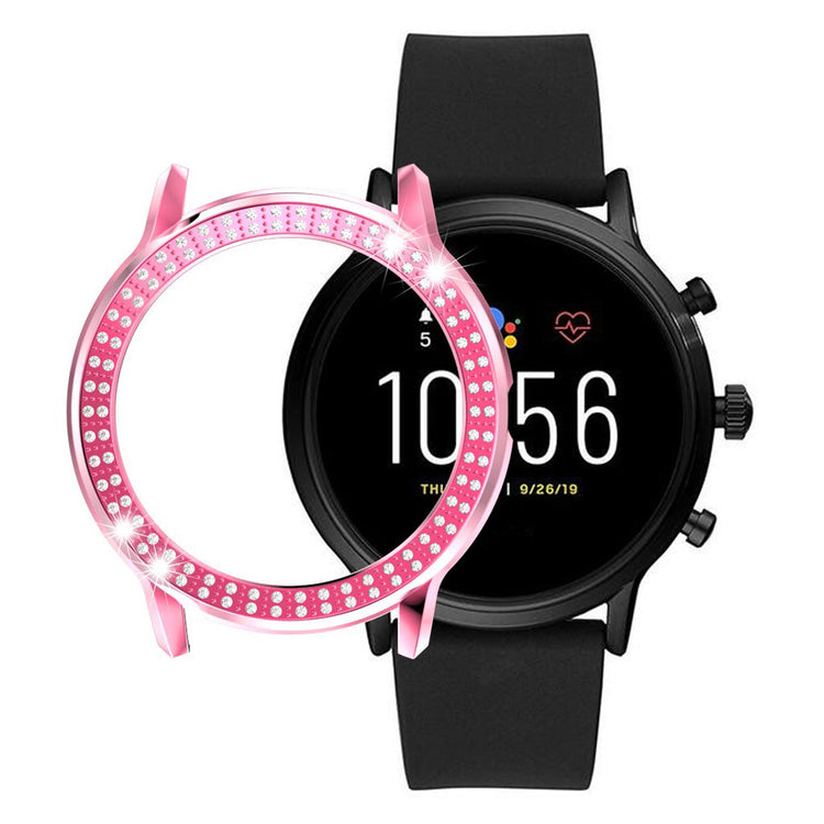 Fossil Gen 5 Carlyle HR  Rhinsten og Silikone Bumper  - Pink#serie_2