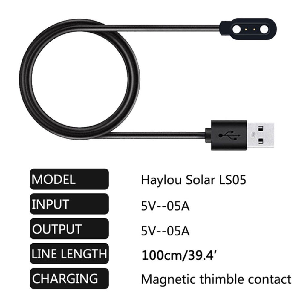 Haylou SmartWatch / Haylou Solar USB Ladestation - Sort#serie_2