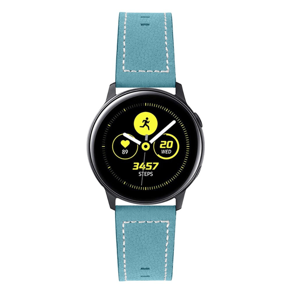 Haylou Solar LS05 / Xiaomi Mi Watch Color Sports Ægte læder Rem - Blå#serie_5